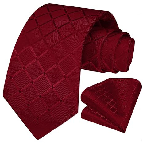 OcioDual Krawatte Bordeaux Krawatte Herren, Krawatten für Herren mit Einstecktuch, Tie, Elegant Set für Feiern, Events, Krawatten Damen, Hochzeitskrawatten, Geschäftsleute, Gravatas Hommes