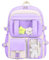 HORHEAR Rucksack Kawaii für Schule Mädchen Niedliche Tasche mit Kawaii Stuff Bear Anhänger Rucksack Ästhetik für Kinder Schulrucksack (Lila)