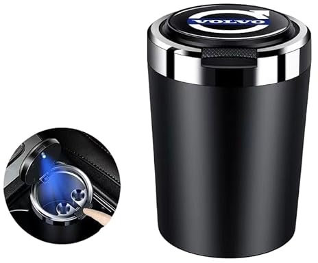WurBu Aschenbecher für Volvo V60 II 2018-,Auto Aschenbecher Auto Aschenbecher mit Deckel Tragbare Auto Rauchfreien Aschenbecher Zigarette Aschenbecher