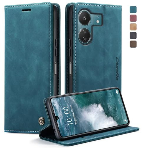 owlhold Funda para Xiaomi Redmi 13C / Poco C65,Funda Avanzado PU Piel [Tarjetero y Monedero][Soporte Plegable][Cierre Magnético] Antigolpes Libro Carcasa para Poco c65 -Azúl