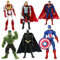 Avengers Heroes 6-Pack PVC Figures Age 3+: Hulk, Iron Man, Thanos, Captain America, Spider-Man - Cake Toppers & Birthday Gift