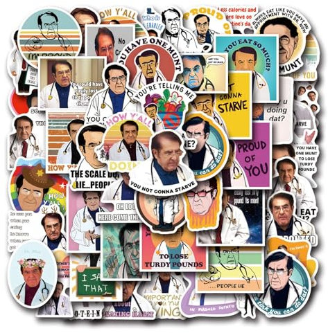 50 Stück Dr. Now Doctor-Aufkleber – lustige Küchen-Kühlschrankaufkleber, lustige Kühlschrankmagnete zum Abnehmen, Dr. Now-Kühlschrankaufkleber