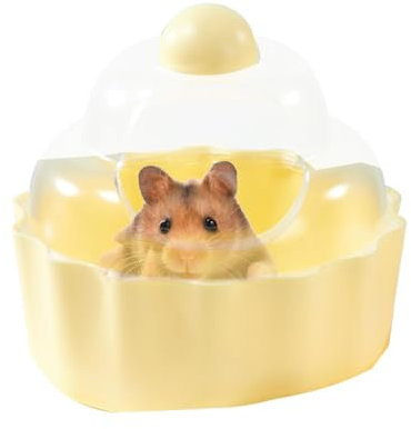 Fukamou Hamstertoilette,Hamstertoilette - Kuchenförmiger Chinchilla-Saunaraum | Auslaufsicherer, Stabiler, transparenter Hamster-Sandkasten für Rennmäuse, Igel, Eichhörnchen und andere Kleintiere