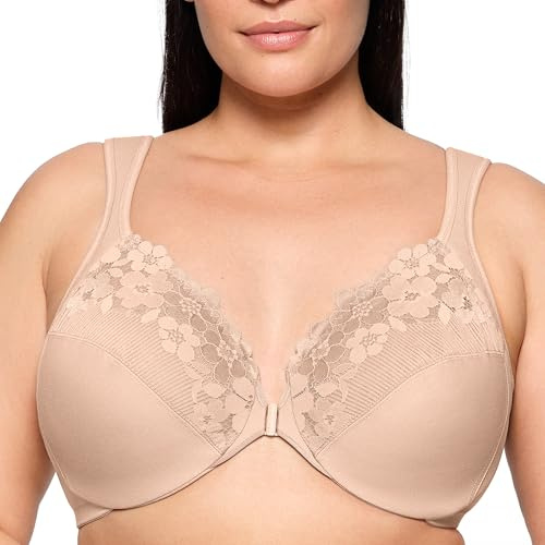 Glamorise Front-Closure Cotton Wonderwire Underwire Bra 1241 (Women's & Women's Plus)