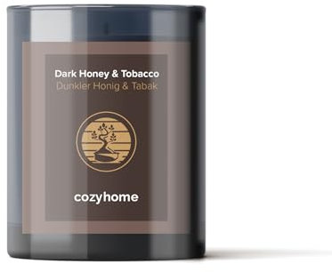 Cozyhome dunkler Honig-Tabak Sojawachs Duftkerzen im Glas - Handgefertigte Sojawachs Deko Kerzen aus Deutschland - Premium Sojawachskerze mit intensiver Duft und langer Brenndauer
