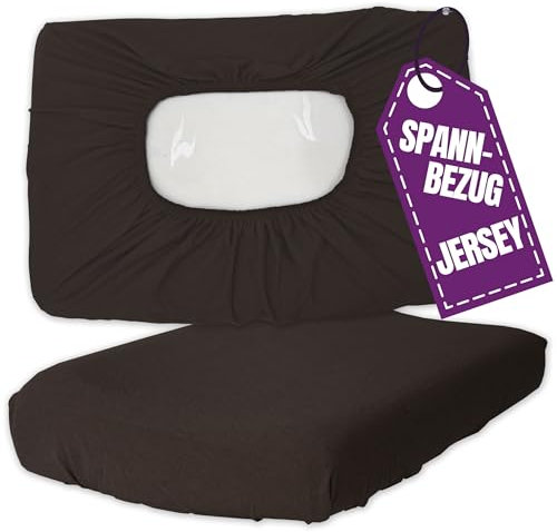 Jersey Nackenkissen Bezug 40x60 cm Braun - Kissen Spannbezug Elastisch - Baumwolle Kissenbezug für Gesundheitskissen und Nackenstützkissen