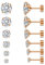 LAURITAMI 6 Stück Ohrstecker Set 3-8mm Zirkonia Eingelegt Ohrstecker Rose Gold,20G Chirurgenstahl Medizinische Ohrstecker Knorpel Ohrringe für Damen und Herren Mehrfache Piercings Schmuck
