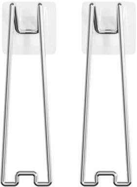 UEIOAVL Colgadores para cuadros, 2 uds Caballete adhesivo para álbum soporte de acero inoxidable con parche adecuado para exhibición de marcos de pintura fotográfica (13cm)