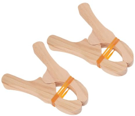 KOMBIUDA 2pcs Boy Girl's Game Wooden Clamp for Blanket Forts and Outdoor Play Heavy-duty Wooden Clothespins for Crafting Building and Hanging Towels Clothing for Playhouses and Creative Pro