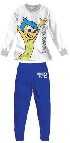 Pigiama Inside out Gioia e ansia 7935 Cotone (Bianco, 5/6 Anni)