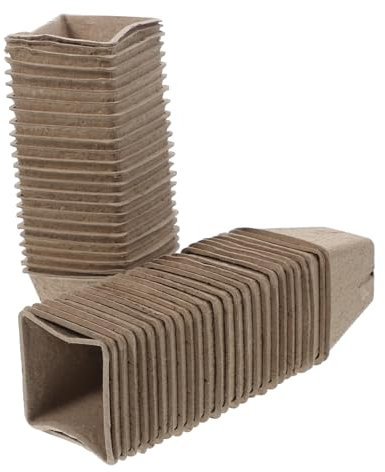 Abaodam 50 Stück Blumentopf Aus Papier Sämlingsbecher Anzuchttöpfe Für Pflanzen Pulpe Sämling Tasse Light Brown