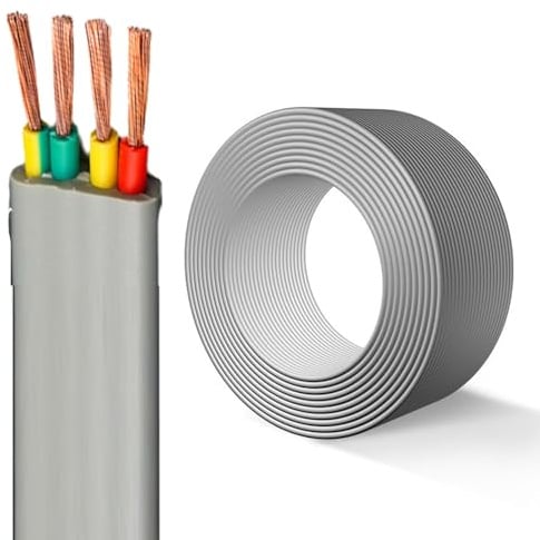Fils Et Câbles - Câble Plat De Conduite TVVB 4 Conducteurs, Porte Électrique Rétractable, Ligne Souple Spéciale, Câble Plat Carré 1/1,5/2,5/4(25ft,4c-4mm2)