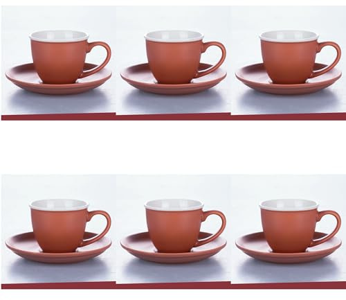 Set 6 Tazzine Caffè 100 ml con Piattino Porcellana New Bone China | Dulce de leche, Forma