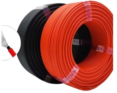 10AWG 30M 50M 100M 6MM 4MM Solar Cable Black Or Red PV High Copper(Red and Black,100m,12 AWG(4MM))