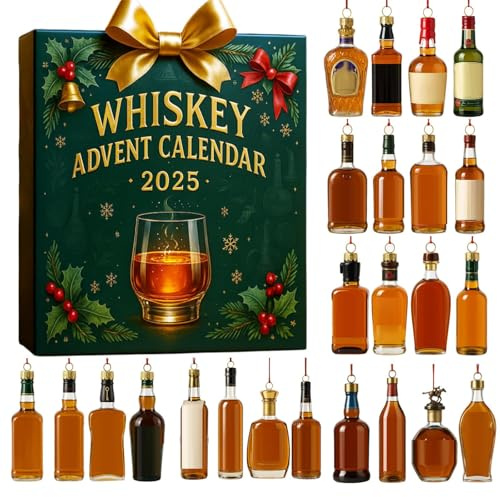 Adventskalender Alkohol 2025, Weihnachts-Countdown für 24 Tage mit 24 Flaschen Wein, Bier und Spirituosen, Weihnachtsschmuck, Bier für Männer, Papa #1