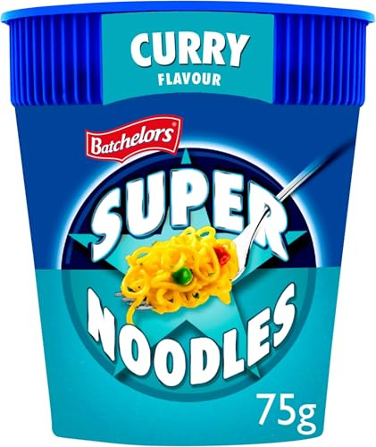 Batchelors Super Noodles Curry Flavour Instant Snack Pot, 75 g (Pack of 6)