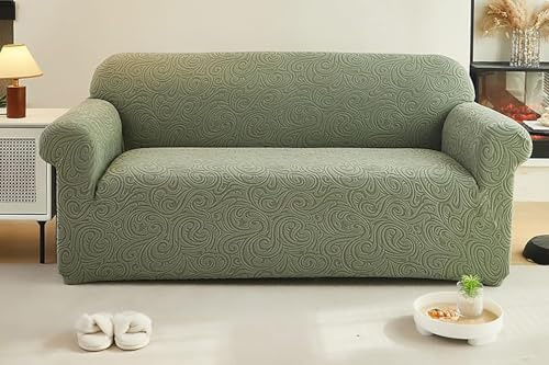 QOEUIUJ High Stretch Sofabezug 1/2/3/4 Sitzer Moderne Sofaüberwurf Jacquard Elastische Sofahusse Wohnzimmer Protector for Sessel, Zweisitzer, L-förmiges & langes Sofa(Cyan,75-92(189-233cm))