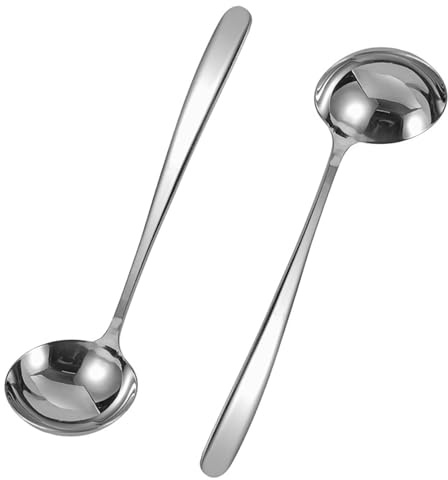 Louche en Acier,Cuillères à Soupe et à Sauce Solides,21.4 × 6.2 cm | Louche à Soupe en Acier Inoxydable,Lave-Vaisselle Compatible,pour bouillon,sauces et service