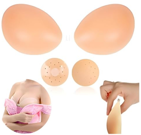 HMYHONDI Reggiseno Adesivo,Reggiseno Push Up Invisibile in Silicone,Reggiseno Senza Spalline,Riutilizzabile Invisibile,per Abito da Sera Adatto Tutti Tipi Abbigliamento-A