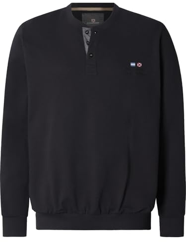 Jan Vanderstorm Herren Sweatshirt Viljar | aus 100% Baumwolle | dünner Stoff mit Waffel-Struktur | Serafino-Shirt ohne Kragen