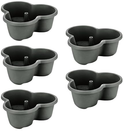Manolyee Maceta Vertical | Maceta Vertical Apilable De 5 Niveles con Agujero De Drenaje | Torre de Cultivo de Fresas | para Plantas Trepadoras Verduras Frutas Decoración Jardín Patio Balcón Terraza