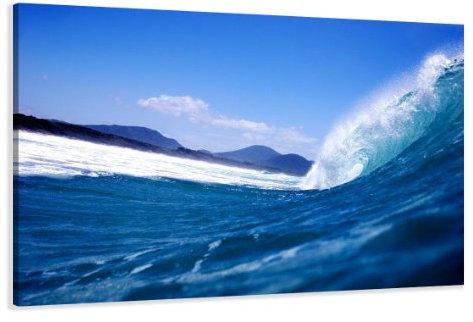 Visario Bild auf Leinwand Strand 120 x 80 cm Modell-Nr. XXL 5027 Bilder fertig gerahmt auf echtem Holzrahmen riesig. Ausführung Kunstdruck als Wandbild auf Rahmen.