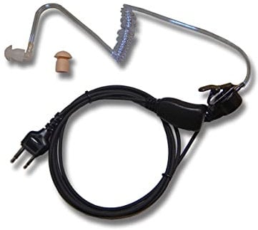 vhbw Headset kompatibel mit Alan Midland G9, G8, G5 XT, G12, G7, G6, Atlantic Funkgerät - schwarz, Transparenter Akustikschlauch