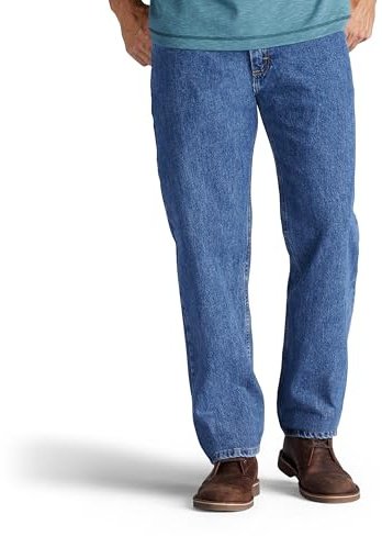 Lee Men's Relaxed Fit Straight Leg Jean, Medium Stone, 29W x 30L