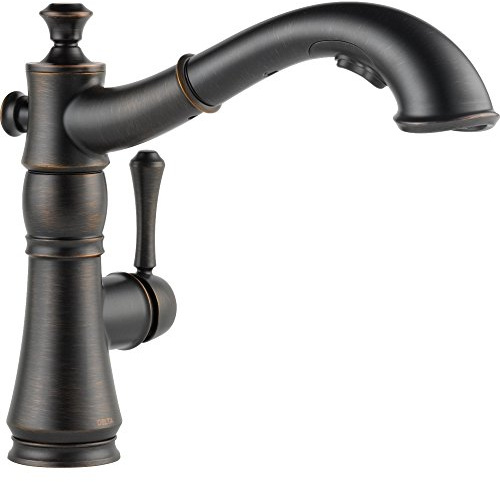 Delta Faucet Cassidy Pull Out Kitchen Faucet, Oil Rubbed Bronze Kitchen Sink Faucet, Kitchen Faucet with Pull Out Sprayer, Magnetic Docking Spray Head, Venetian Bronze 4197-RB-DST