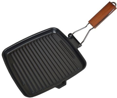 New 24CM Non Stick Griddle Grill Steak PAN Folding Handle CAST Aluminium Kitchen | Skillet Folding Handle CAST Aluminium Electric & Gas HOBS Kitchen Supplies