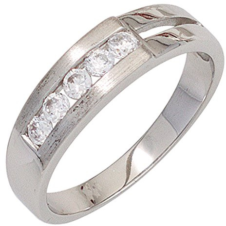 Jobo Damen-Ring aus 925 Sterling Silber mit 5 Zirkonia