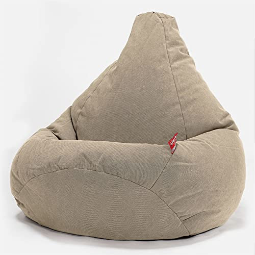 Lounge Pug, Gaming Sitzsack Sessel, Stonewashed-Stoff Erde