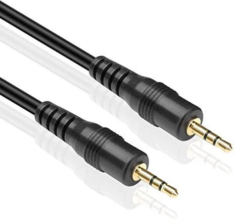 CABLEPELADO 2,5-mm-AUX-Kabel, Stecker auf Stecker, Kompatibel Mit Kopfhörern, MP3-Playern und Geräten Mit 2,5-mm-Anschluss, Schwarz, 1,50 m
