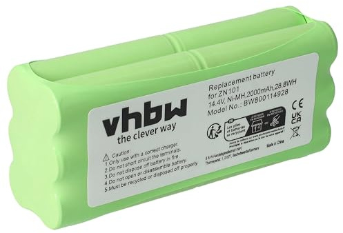 vhbw NiMH Akku 2000mAh (14.4V) kompatibel mit Saugroboter Home Cleaner Heimroboter Sichler PCR-1550M, Puppyoo V-M600, VBot T270