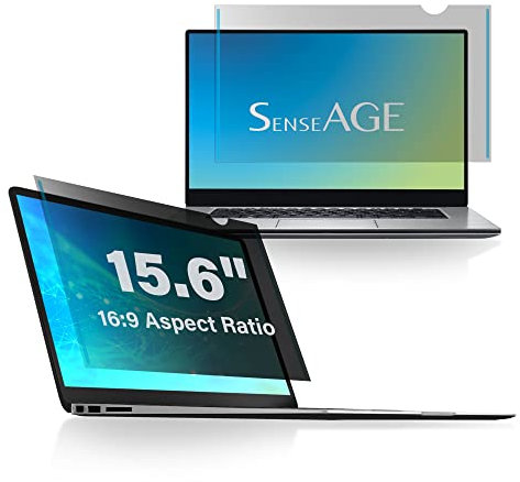 SenseAGE Laptop Sichtschutzfolie 15,6 Zoll 16:9 Privacy Screen Filter Abnehmbar, Laptop Blickschutzfilter Kompatibel mit HP/Lenovo/ASUS/Dell/Acer Notebook, Blendschutz Anti-Spy Blickschutzfolie 15,6