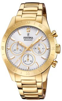 Festina Damen Chronograph Quarz Uhr mit Edelstahl Armband F20400/1