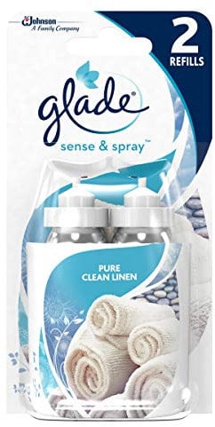 Glade Sense & Spray Air Freshener, Motion Activated Automatic Odour Eliminator for Home, 18 ml Refill, Clean Linen, 16 Refills