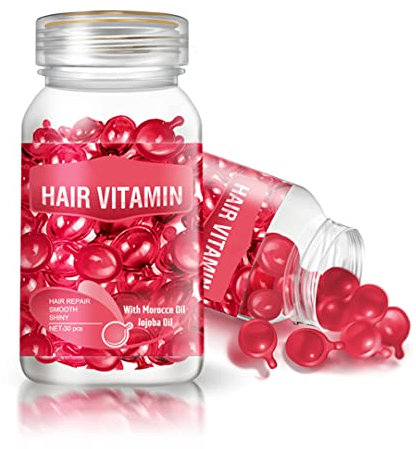 gowwimHair Vitamin Serum Capsule,Hair Treatment Serum,Argan Macadamia Avocado Oil,Deep Care Repair Damaged Hair,30 PCS (30pc, Rouge)