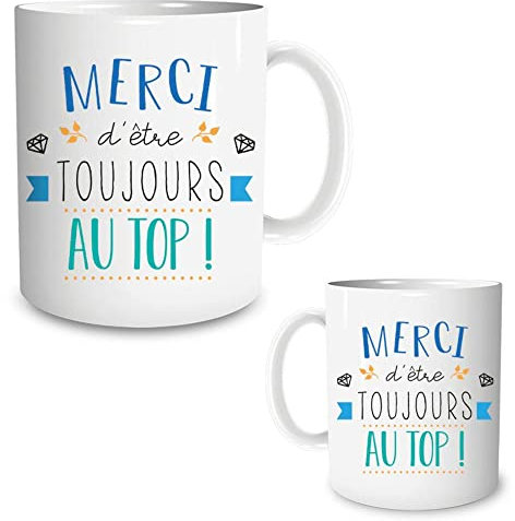 STC, mug en céramique Merci d'être Toujours au Top 9,5x8 cm