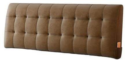 pujindu Rückenlehne Bett Kissen, Komfortabel Wandkissen Lesen Mit Abnehmbarem Mikrofaserbezug, Weich Kopfstütze fürs Bett Ohne Kopfteil, 6 Farben (Color : Brown, Size : 180x6x60cm)