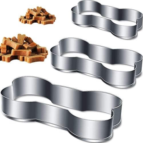 Juego de 3 cortadores de galletas en forma de hueso de perro, varios tamaños de acero inoxidable para galletas caseras, 13,5 cm/11,2 cm/9,8 cm