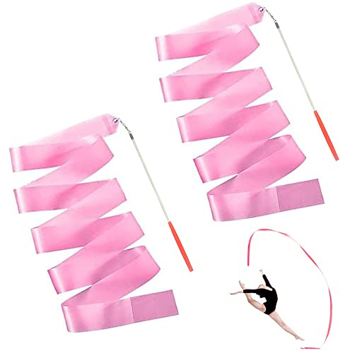 2 Pcs Gymnastikband Bar Dancing Streamer Twirling Ribbon Streamer Rytmiskt Band FöR Rytmisk Gymnastik Dansband Artistisk Dans, 2m, FöR Rytmisk Gymnastik, Dansbar