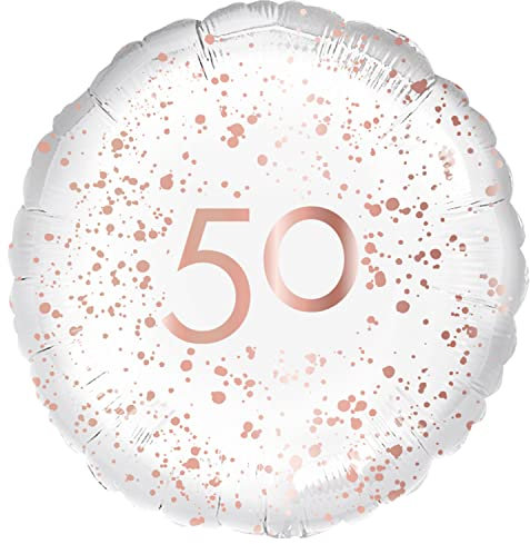 18In Rose Gold 50 Foil Balloon