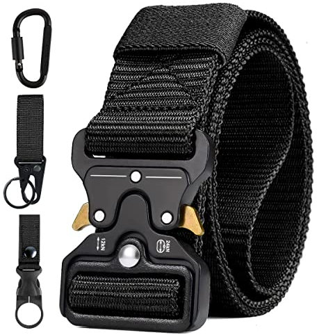 AivaToba Taktischer Gürtel für Militär & Outdoor - Arbeitsgürtel Herren mit Schnellverschluss. Robustes Gürtel Herren Canvas Metallschnalle. Taktischer Arbeitsgürtel für Camping, Sport & Beruf.