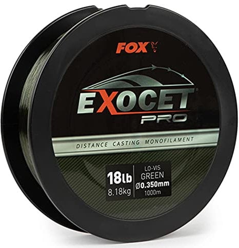 Fox Exocet Pro Monofilament Lo-Vis Green 0.350mm 18lbs / 8.18kgs (1000m) Monofile Angelschnur