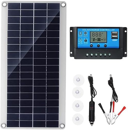 Panneaux solaires 300W 18V flexibles Kit de système silicium monocristallin Module photovoltaïque avec contrôleur charge pour camping-car, bateau, yacht, voyage en plein air,Solar,20A Controller