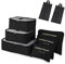 Newaner Koffer Organizer 8 Stück, packing cubes Multifunktionale, Reise Kleidertaschen Wasserdichte, Packwürfel für Urlaub, Mit Schuhbeutel, packtaschen, für Kleidung Schuhe Kosmetik, Schwarz