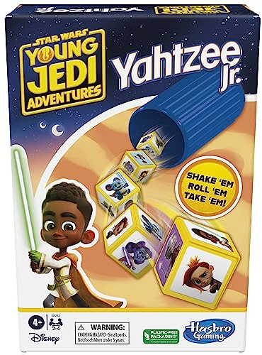 Hasbro Gaming Yahtzee Jr. Star War: Young Jedi Adventures Edition Board Game for Kids | Ages 4+ | 2-4 Players | Counting and Matching Games for Preschoolers