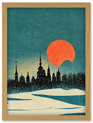 Doppelganger33 LTD Cathedral Saint Sophia Kiev Ukraine Winter Sunset Artwork Framed Wall Art Print A4