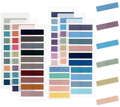 JOPHEK Marcadores Adhesivos, 1300 Pcs Notas Adhesivas Índices, Indices Adhesivos de Marcapaginas Transparente para Libros y Carpetas, Pestañas Adhesivas de Colores para el Escuela, Oficina, Libros